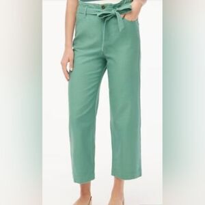NWT J. Crew Light Green Sage Cropped Twill Pants Size 8 100% Cotton